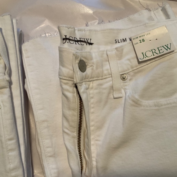 NWT J.Crew Slim wide-leg jean in white wash SZ 28 - Picture 10 of 10